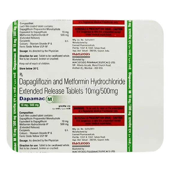 dapamac m 10/500mg tablet 10's